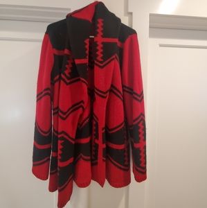Ralph Lauren L Sweater Southwestern RRL Aztec Intarsia Polo VTG Red Black